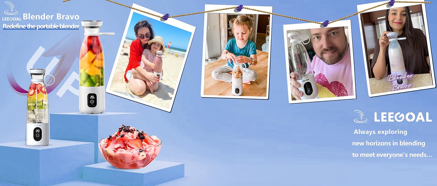 Leegoal Portable Blender, 300W Personal Blender for Shakes and Smoothies Ice Blender for Kitchen 6000mAh Cordless Travel Mini Blender Bravo 20oz Cup to go,Free shipping fast delivery.