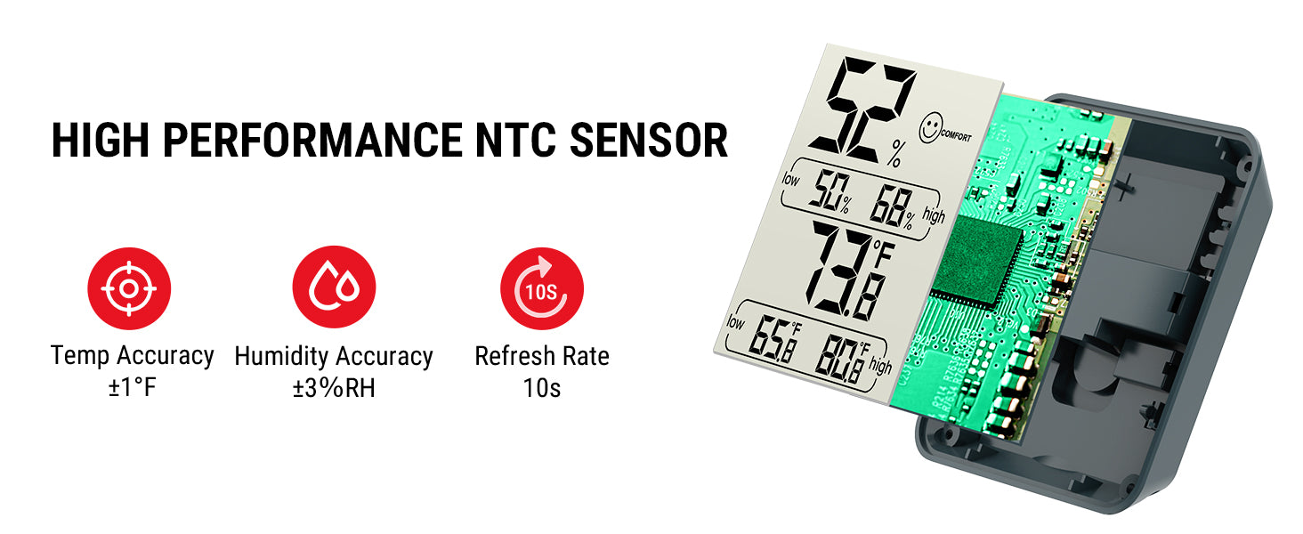 Digital Hygrometer Indoor Thermometer with Max/Min Records Room Thermometer and Humidity Monitor with Large LCD Display Humidity Meter for Baby,Fast and free delivery.