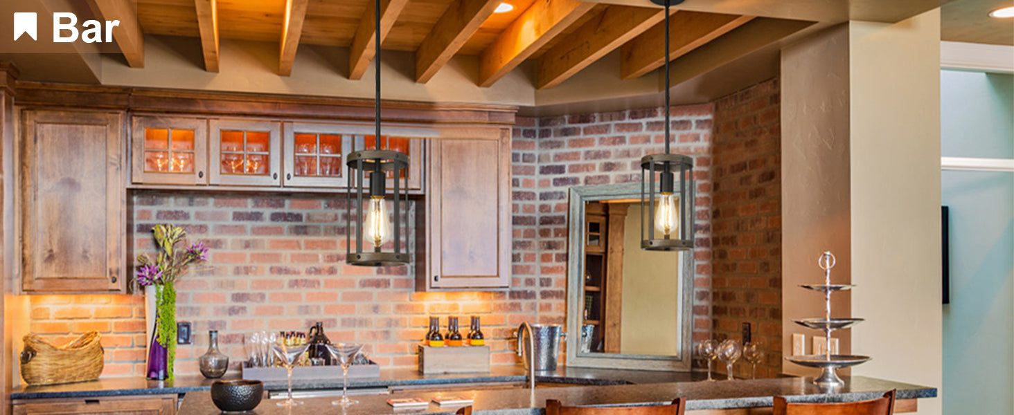 Farmhouse Pendant Light, Adjustable Hanging Light Fixtures with Matte Black and Wooden Grain Finish, Hanging Ceiling Lamp for Kitchen Living Room Bedroom Hallway..Certification UL, Delivery 10 days.Free shipping to Canada.