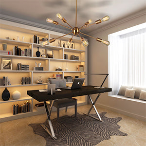 Sputnik Chandelier Light-8 Lights Brushed Brass Modern Pendant Lighting Gold Mid Century Ceiling Light Fixture for Dining Room Bed Room Kitchen Room UL Listed,Free delivery to Canada in one week.