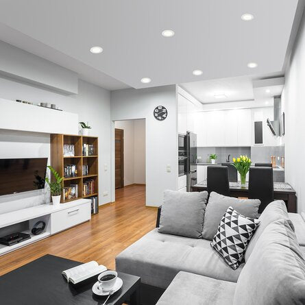 LED 4-inch White Slim Panel Downlight 9W 700 lumens with Junction Box 2700K,3000K ,4000K.5000K,(2-Pack)  Cetl,Can ices certified