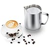 Milk Frothing Pitcher, 32oz Steaming Pitcher Stainless Steel Espresso Machine Accessories for Coffee Bar, Cappuccino Barista Tools Milk Jug Steamer Frother Cup with Decorating Latte Art Pen,free and fast delivery.