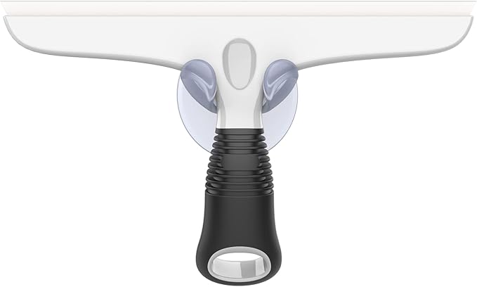 MR.SIGA Multi-Purpose Silicon Squeegee for Window, Glass, Shower Door, Car Windshield, Heavy Duty Window Scrubber, Includes Suction Hook, 10 inch, White & Black, 1 Pack,Fast and free shipping..