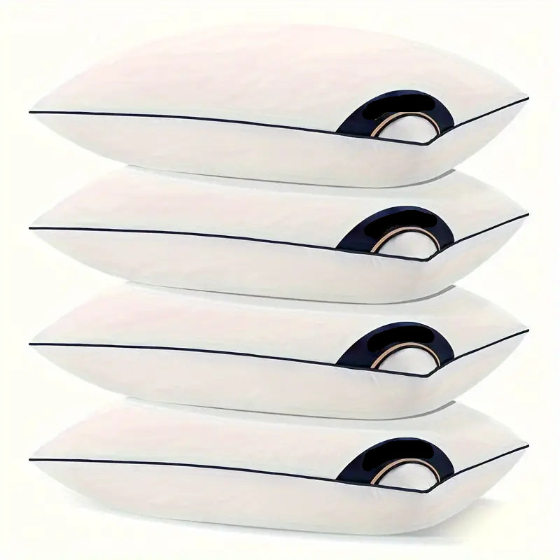 4pcs  Queen Cooling Bed Pillows, 3D Microfiber Fill, Breathable Polyester Cover, Soft & Washable, Multi-Position Sleeper Pillows with Space Theme, for All-Season Comfort, Adult Casual Style.Fast and free shipping.