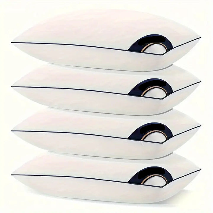 4pcs  Queen Cooling Bed Pillows, 3D Microfiber Fill, Breathable Polyester Cover, Soft & Washable, Multi-Position Sleeper Pillows with Space Theme, for All-Season Comfort, Adult Casual Style.Fast and free shipping.