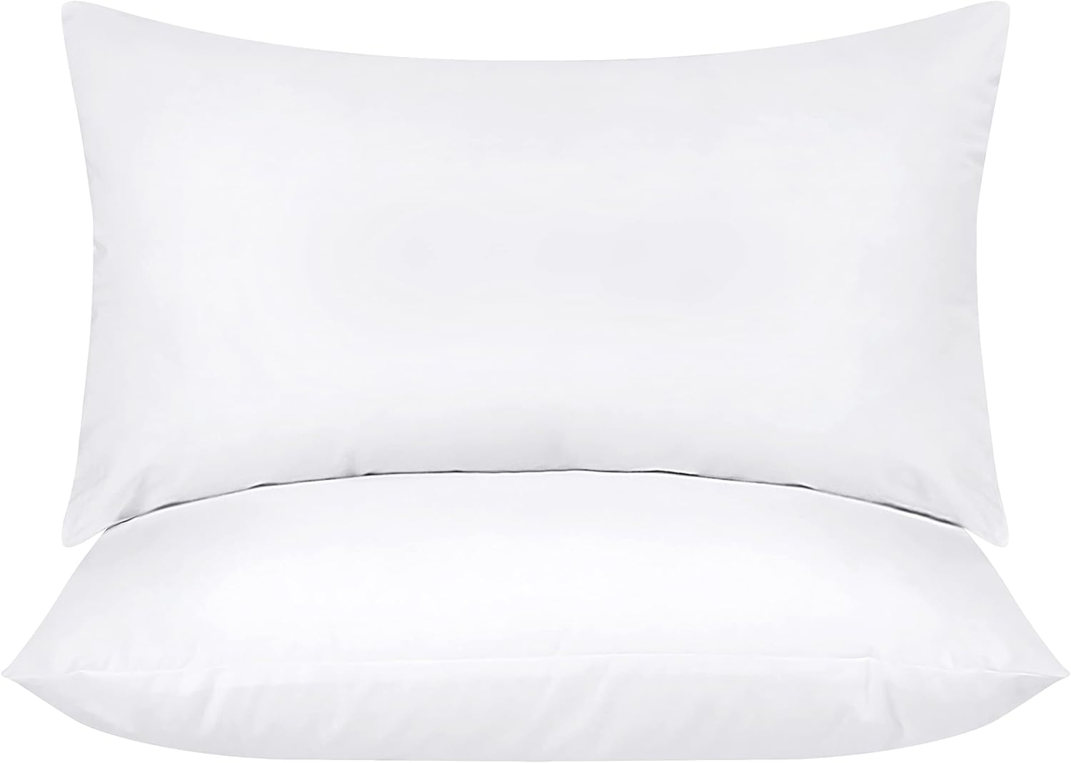 Cymak Bedding Throw Pillows (Pack of 2, White) - 12 x 20 Inches Bed and Couch Pillows - Indoor Decorative Pillows