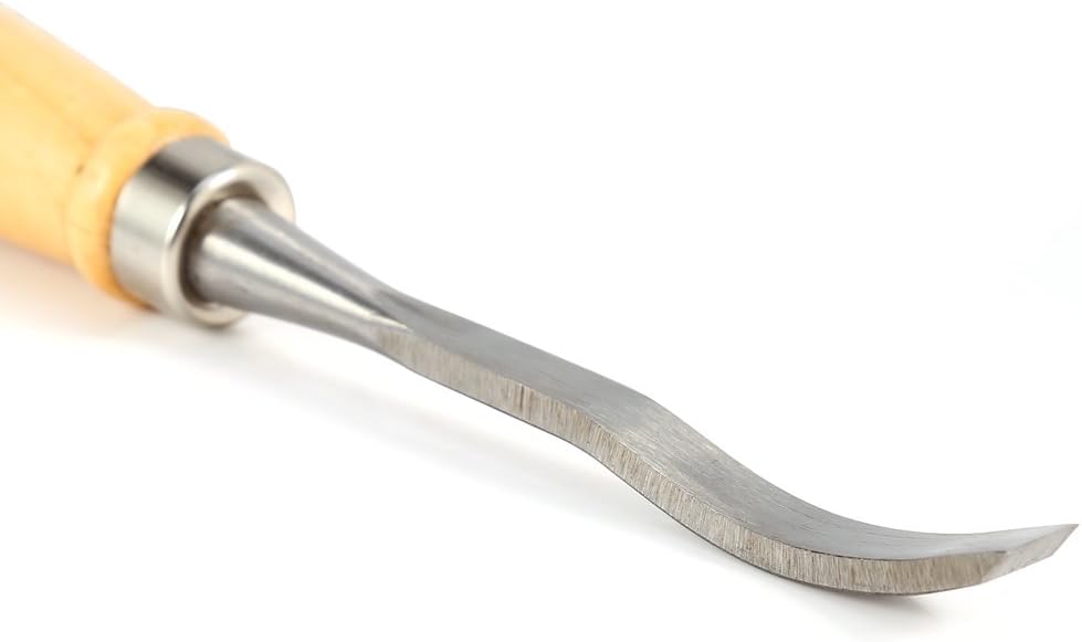 12 Pcs Professional Wood Handle Carving Chisels Tools, Woodworking Sculpting Wood Carving Chisel Set for DIY Art Craft Clay Carpentry