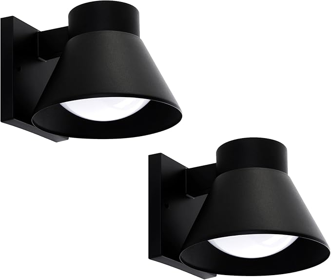2 Pack LED Outdoor Wall Light Fixtures, Black Front Porch Lights Wall Mount Lighting, Exterior Waterproof Wall Lantern Light Fixture Anti-Rust Farmhouse Barn Wall Sconce for Patio, Doorway, Garage.ETL Certified,Free and fast shipping.