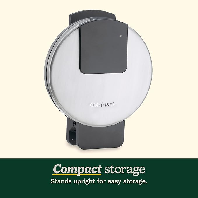 Round Classic Waffle Maker, Brushed Stainless,Silver,fast and free delivery.