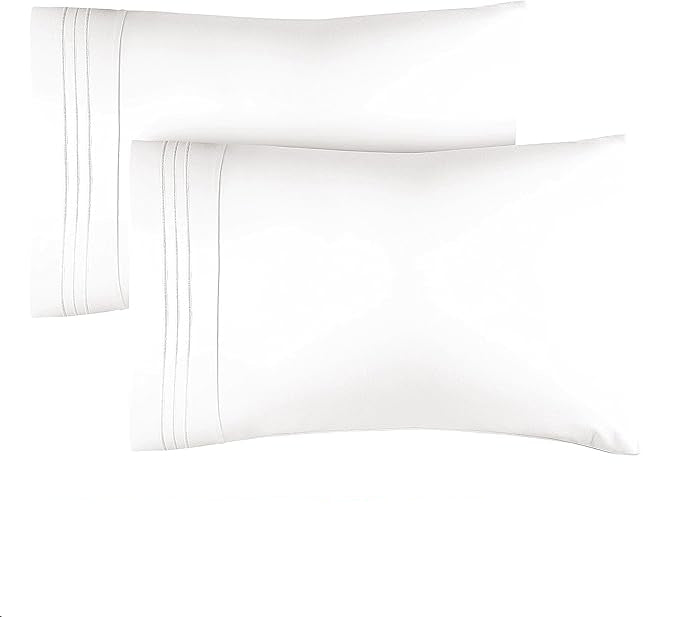 Queen Pillow Cases Set of 2 - Ultra Soft Hotel Quality Pillowcase Covers - Comfy Bedding for Women, Men, Kids and Teens - Machine Washable Pillow Protectors - 2 Pieces Set - Queen Size Antique White,fast and free delivery.