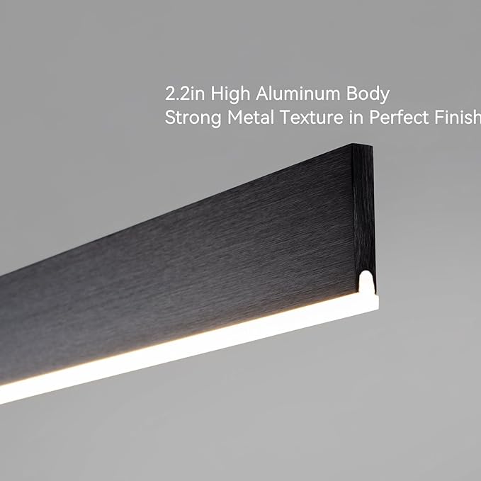 Linear LED Pendant Light Black, 31W Dimmable Dining Room Light Fixtures,ETL Certified, Modern Ceiling Hanging Kitchen Island Lighting Fixtures, 35.4"L Linear Chandelier, 3000K,fast and free shipping.
