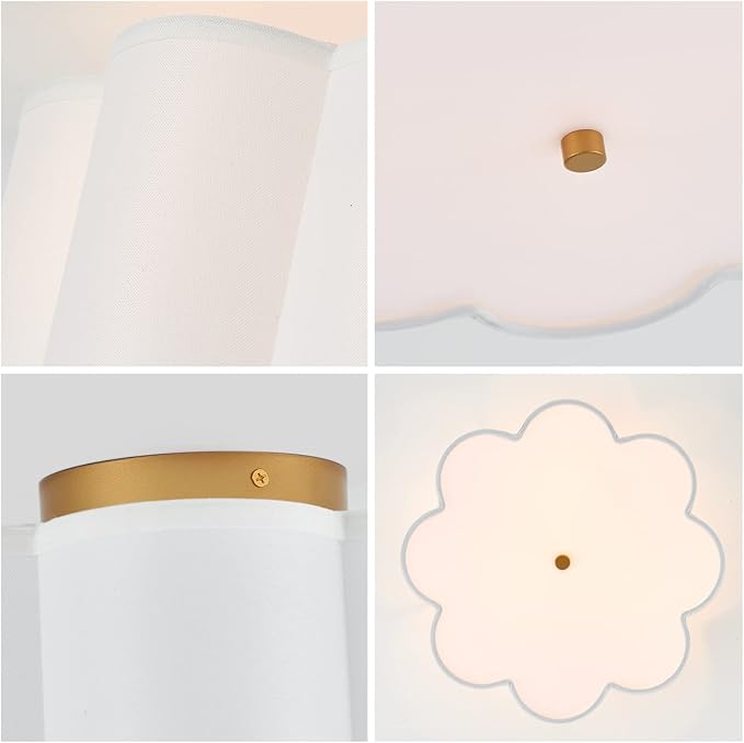 Semi Flush Mount Ceiling Light Fixture, Modern Close to Ceiling Lamp with Cream White Fabric Drum Shade for Nursery Kids Room Bedroom Kitchen Hallway Entryway 3-Light UL Listed,fast and free shiping
