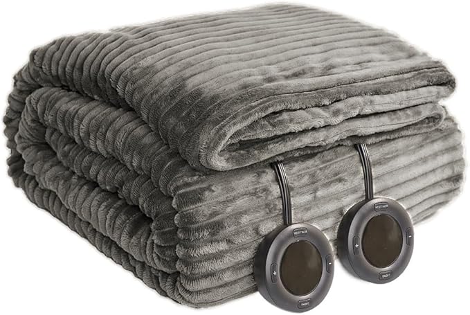Heated Blanket King Size 100"x90", ETL Certification- 6 Heating Levels Electric Blanket&1-10 Hour Auto Off,Heating Blanket with Dual Controller(Grey).Fast and free shipment.