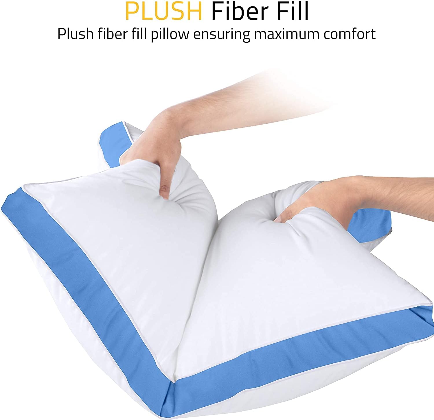 Cymak Bedding Bed Pillows for Sleeping Queen Size, Set of 2, Cooling Hotel Quality, Gusseted Pillow for Back, Stomach or Side Sleepers