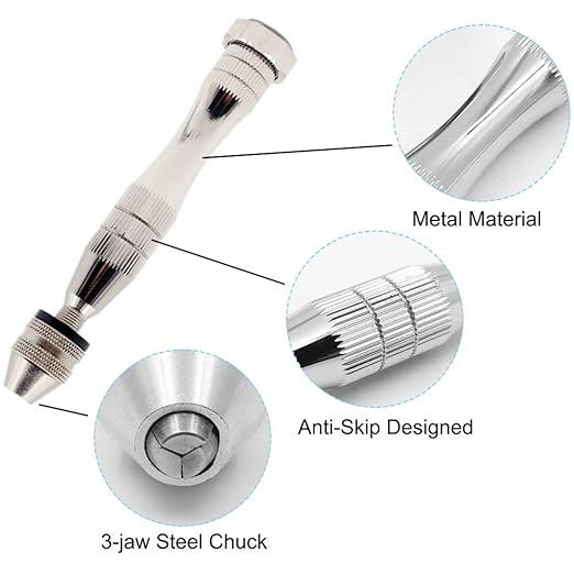 Hand Pin Vise with 20 Pcs Drill Bits, FineGood Precision Hand Drill Rotary Tool with Mini Twist Drill Bits Set for Resin Casting Molds, Jewelry Wood Plastic Making.Free and fast shipping.
