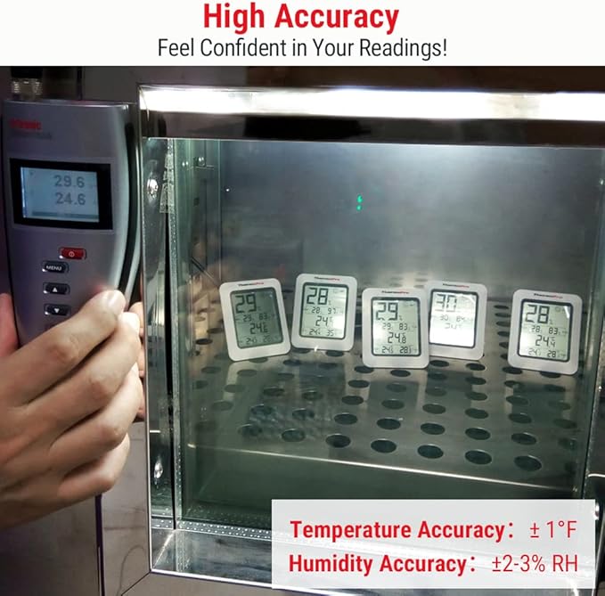 Digital Hygrometer Indoor Thermometer with Max/Min Records Room Thermometer and Humidity Monitor with Large LCD Display Humidity Meter for Baby,Fast and free delivery.