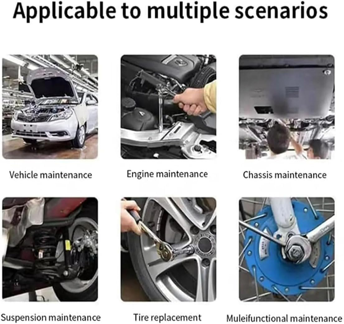 Cordless Slim Ratchet Set, Portable Manually Slim Ratchet Set, 46 in 1 Socket Ratchet Wrench Set for Repairs (Black),fast and free delivery.