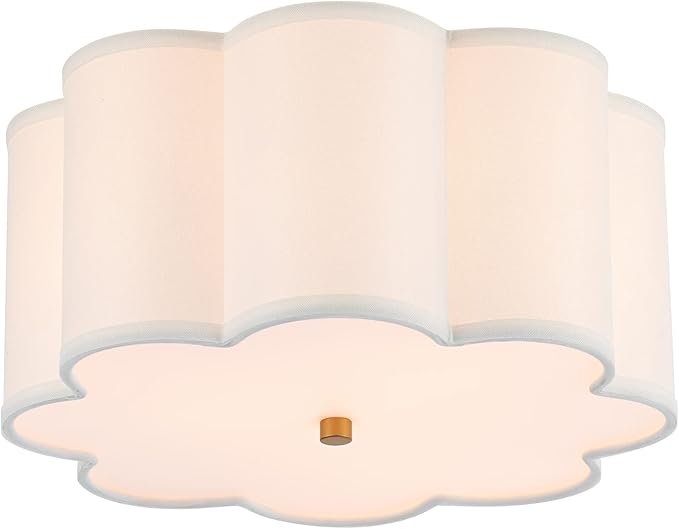 Semi Flush Mount Ceiling Light Fixture, Modern Close to Ceiling Lamp with Cream White Fabric Drum Shade for Nursery Kids Room Bedroom Kitchen Hallway Entryway 3-Light UL Listed,fast and free shiping