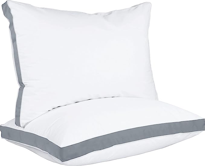 Bedding Bed Pillows for Sleeping Queen Size (Grey), Set of 2, Cooling Hotel Quality, Gusseted Pillow for Back, Stomach or Side Sleepers,Size 20"x30".Free shipping fast delivery