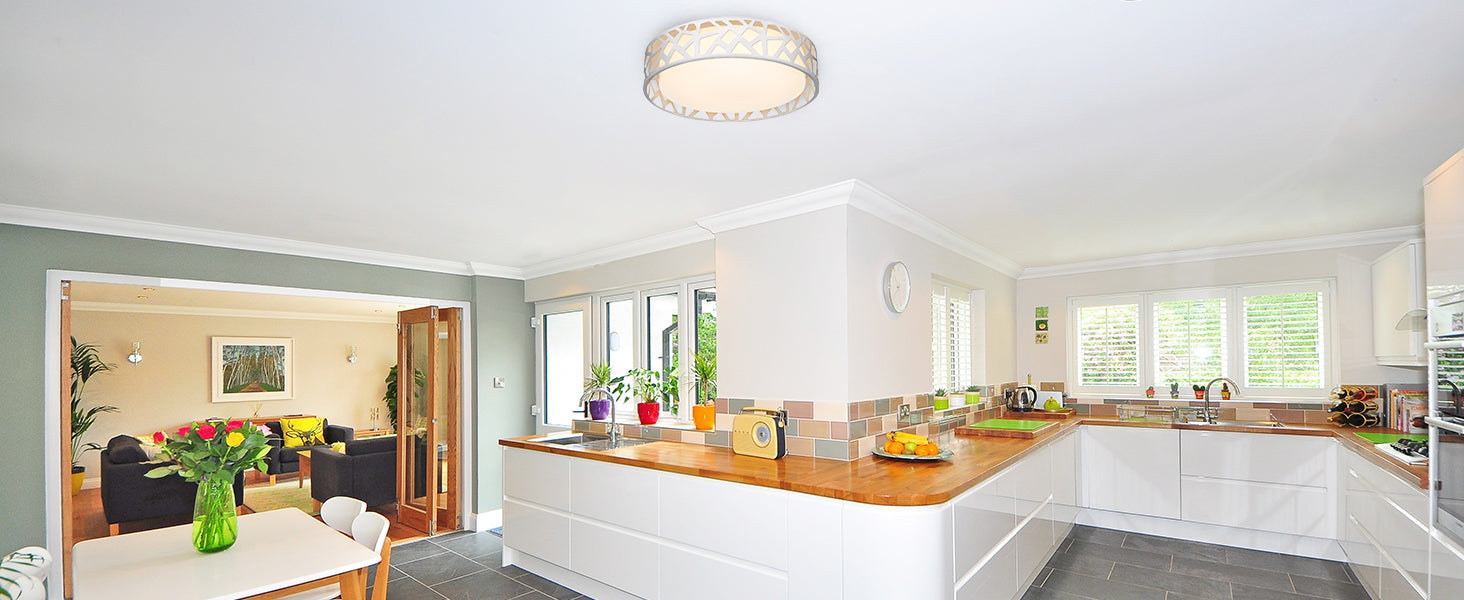 Flush Mount Ceiling Light,12" 20W 1400LM Ceiling Light, 3000K/3500K/4000K/5000K/6500K,White Finished,LED Dimmable Lighting Fixture for Kitchen, Hallway, Bedroom, Laundry,ETL Certified,Free and fast shipment.