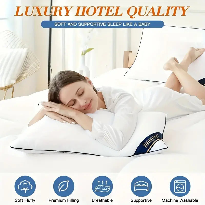 4pcs  Queen Cooling Bed Pillows, 3D Microfiber Fill, Breathable Polyester Cover, Soft & Washable, Multi-Position Sleeper Pillows with Space Theme, for All-Season Comfort, Adult Casual Style.Fast and free shipping.