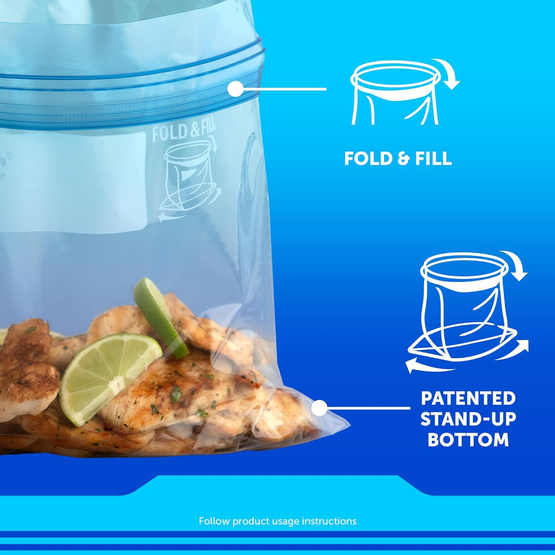Ziploc Medium Food Storage Freezer Bags, Grip 'n Seal Technology for Easier Grip, Open and Close, 75 Count