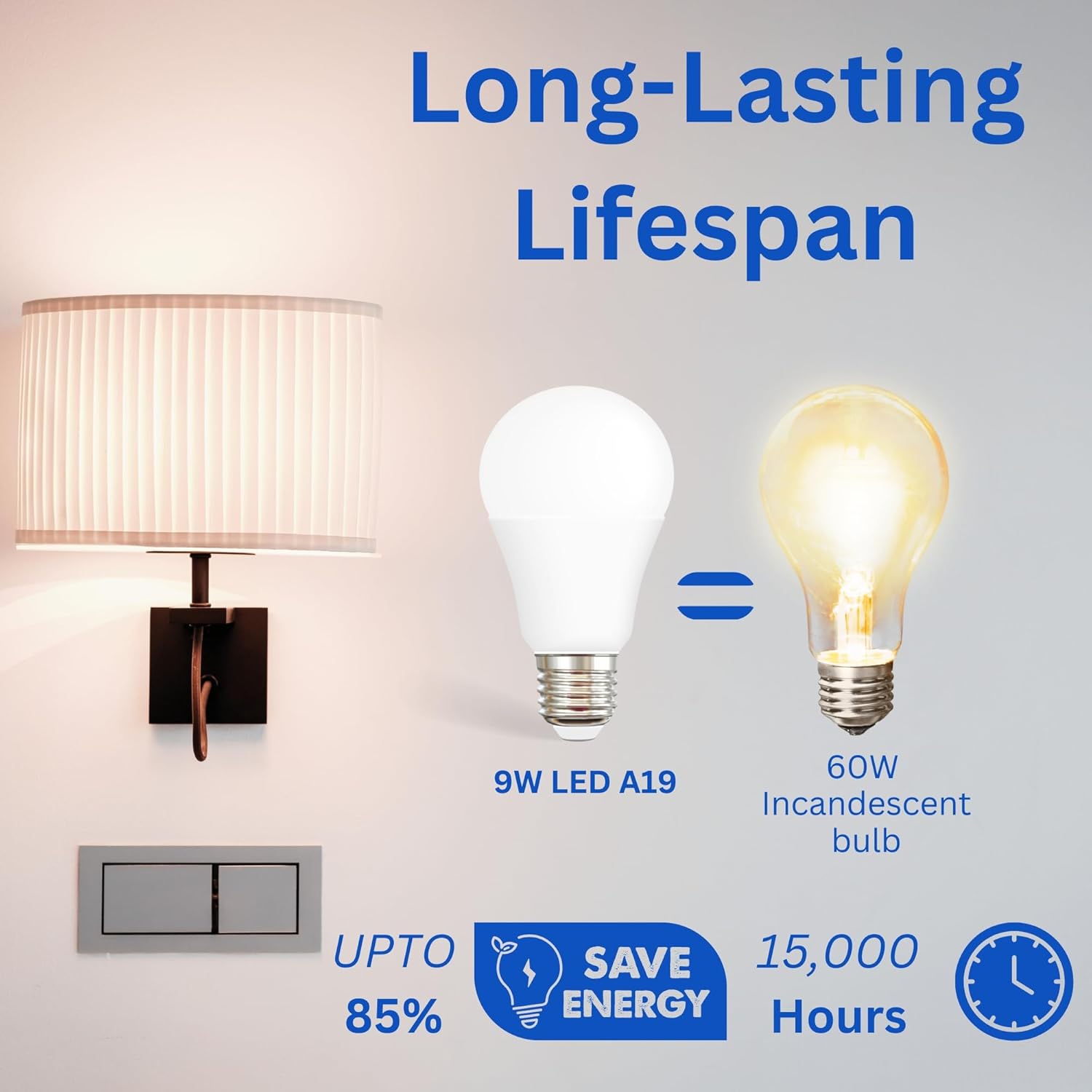 STRAK A19 Led Light Bulb 10w, Non-Dimmable, 800lm, 60w Equivalent, 3000k Warm White, Cul/Ul Listed, High Cri(83) [Pack of 6]