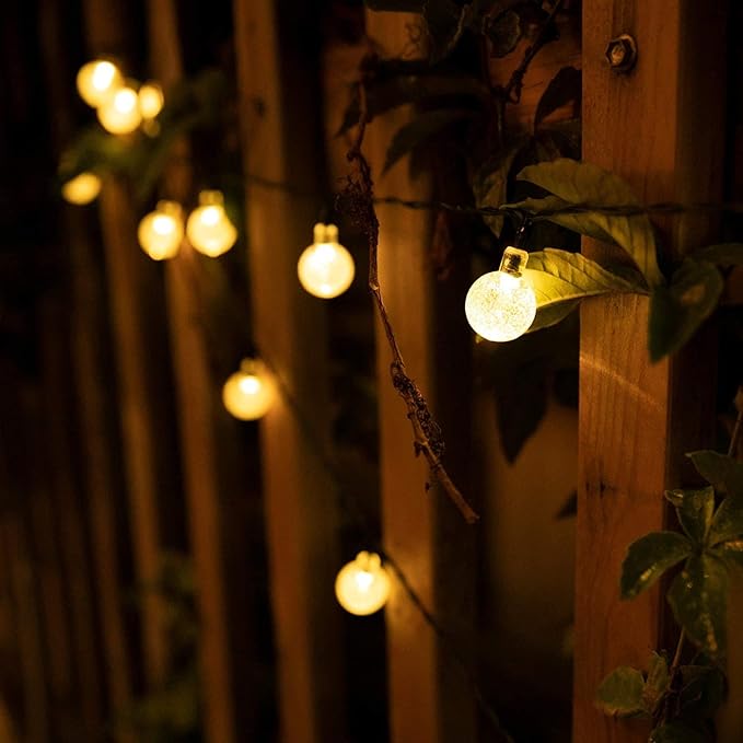 Solar String Lights Outdoor 60 Led 35.6 FT Crystal Globe Lights with 8 Lighting Modes, Waterproof Solar Powered Patio Lights for Garden Yard Porch Wedding Party Decor (Warm White),free and fast delivery.