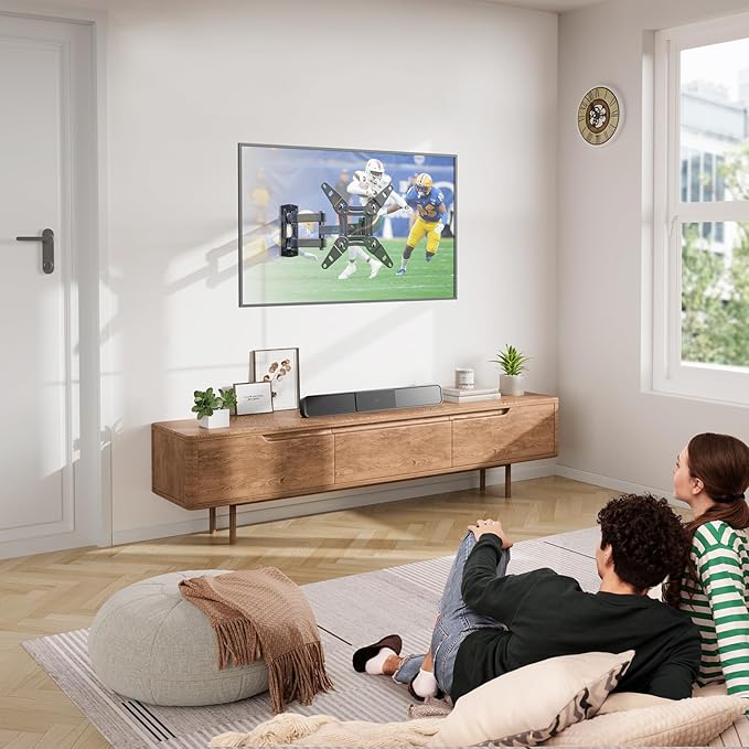 Full Motion TV Monitor Wall Mount Bracket Articulating Arms Swivels Tilts Extension Rotation for Most 13-42 Inch LED LCD Flat Curved Screen TVs & Monitors, Max VESA 200x200mm up to 44lbs ,Free and fast shipping.
