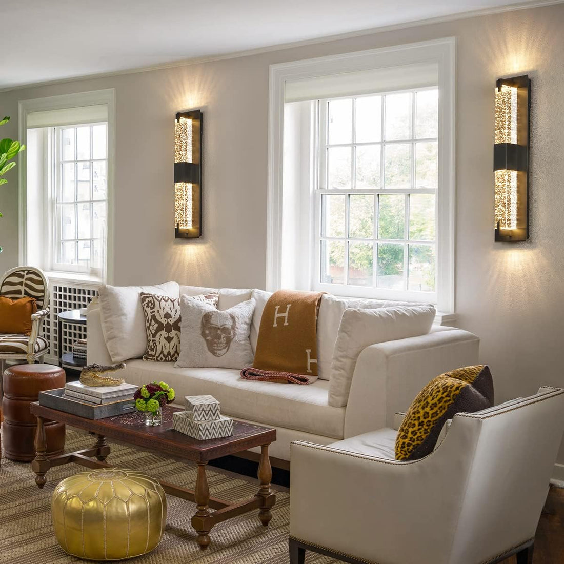 LED Wall Sconce Light: 19 Inch Modern Sconces Wall Lighting 3000K Dimmable Crystal Wall Lamps Indoor Bathroom Sconce Wall Mount Light Fixtures for Living Room/Bedroom/Hallway,Fast and free shipping.