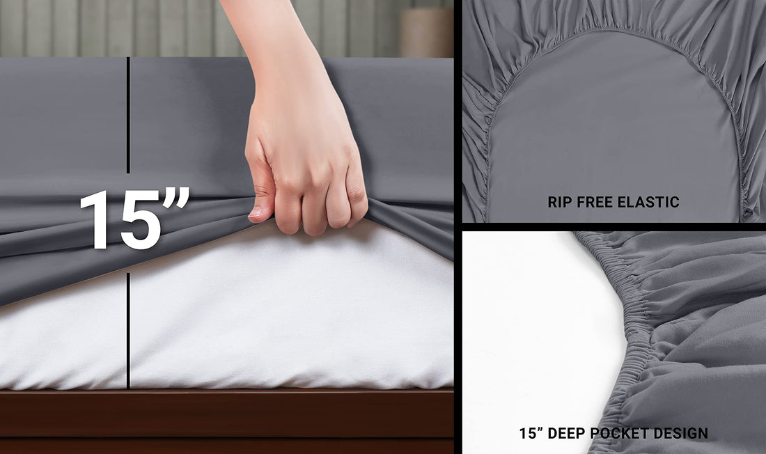 Cymak Bedding Bed Sheet Set - 3 Piece Twin Bedding - Soft Brushed Microfiber Fabric - Shrinkage & Fade Resistant - Easy Care