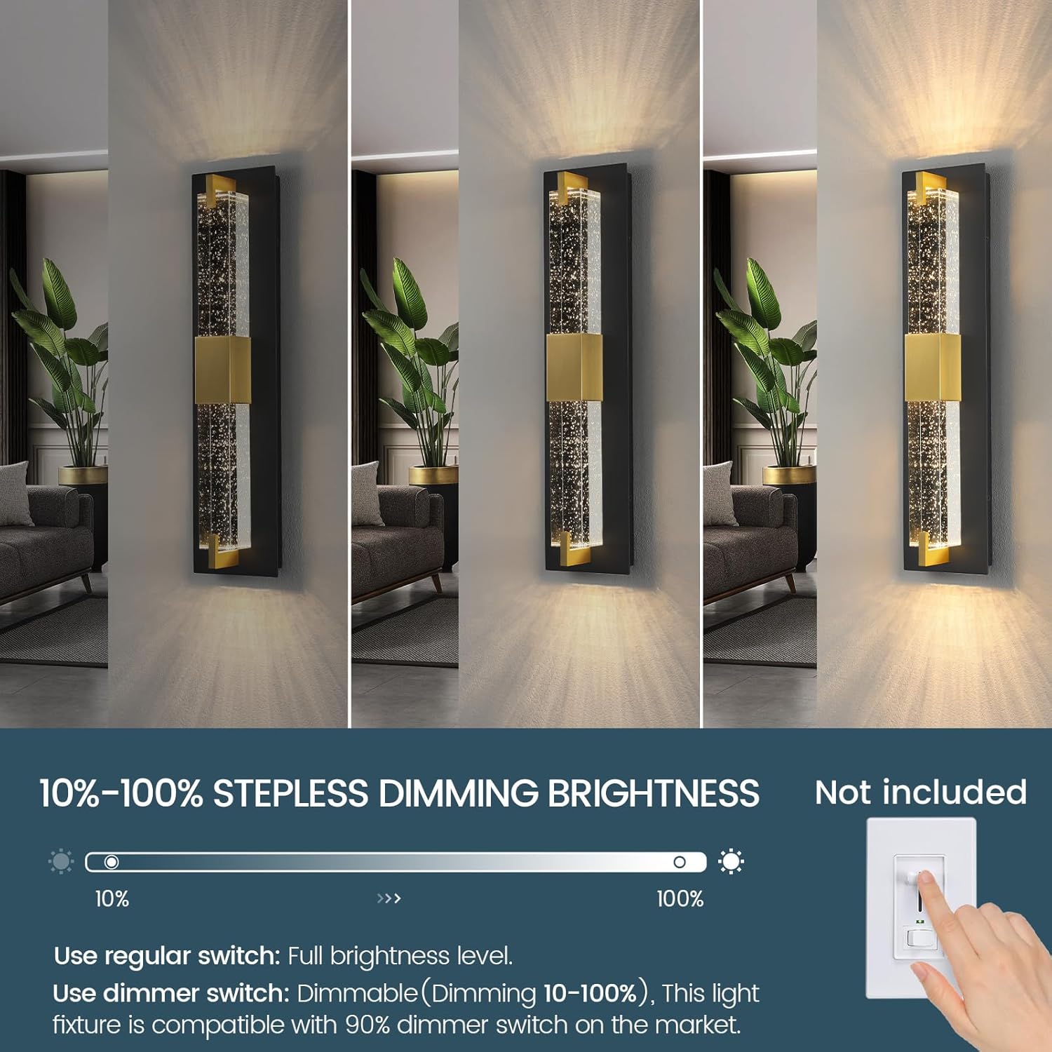 LED Wall Sconce Light: 19 Inch Modern Sconces Wall Lighting 3000K Dimmable Crystal Wall Lamps Indoor Bathroom Sconce Wall Mount Light Fixtures for Living Room/Bedroom/Hallway,Fast and free shipping.