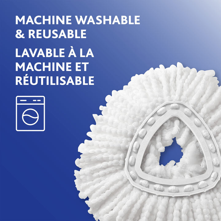 Vileda EasyWring Microfibre Spin Mop & Bucket Floor Cleaning System (EasyWring System + 1 Refill)