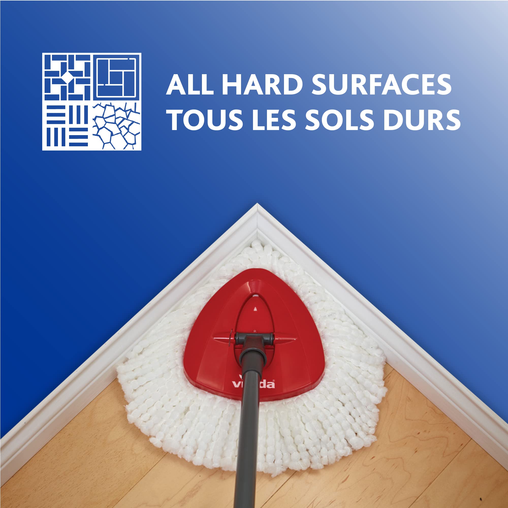 Vileda EasyWring Microfibre Spin Mop & Bucket Floor Cleaning System (EasyWring System + 1 Refill)