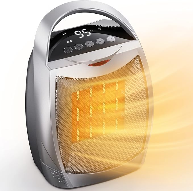 Space Heater,1500W/750W Portable Quiet Electric Heater with 1s Immediate Heating,4 modes,Overheating Protection,On Off Timer,Digital Display,Small Heaters For Indoor Use,Office,Desk. Free and fast shipping