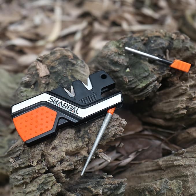 101N 6-in-1 Pocket Knife Sharpener & Survival Tool with Fire Starter Ferro Rod, Whistle & Diamond Sharpening Rod, Quickly Repair, Restore and Hone Straight and Serrated Blade,free and fast delivery.