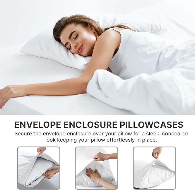 Queen Pillow Cases Set of 2 - Ultra Soft Hotel Quality Pillowcase Covers - Comfy Bedding for Women, Men, Kids and Teens - Machine Washable Pillow Protectors - 2 Pieces Set - Queen Size Antique White,fast and free delivery.