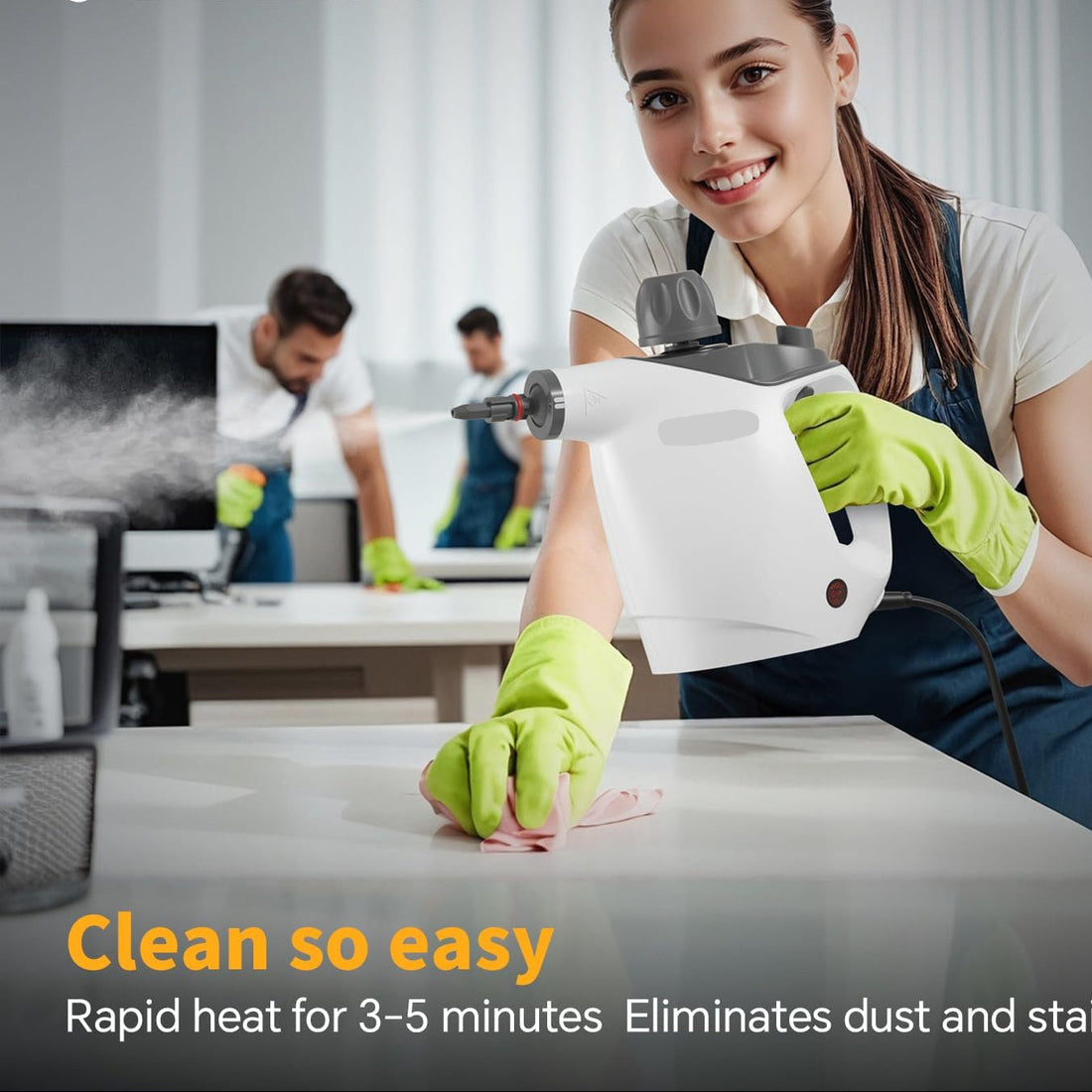 Steam Cleaner Handheld for Home-500ml Large Capacity Steam Cleaner with 16 Accessories, Auto Continuous Steam & Safety Lock, Multi-Purpose for Kitchen Grease, Bathroom Grout (Grey/White),ETLCertified.Free  and fast delivery.