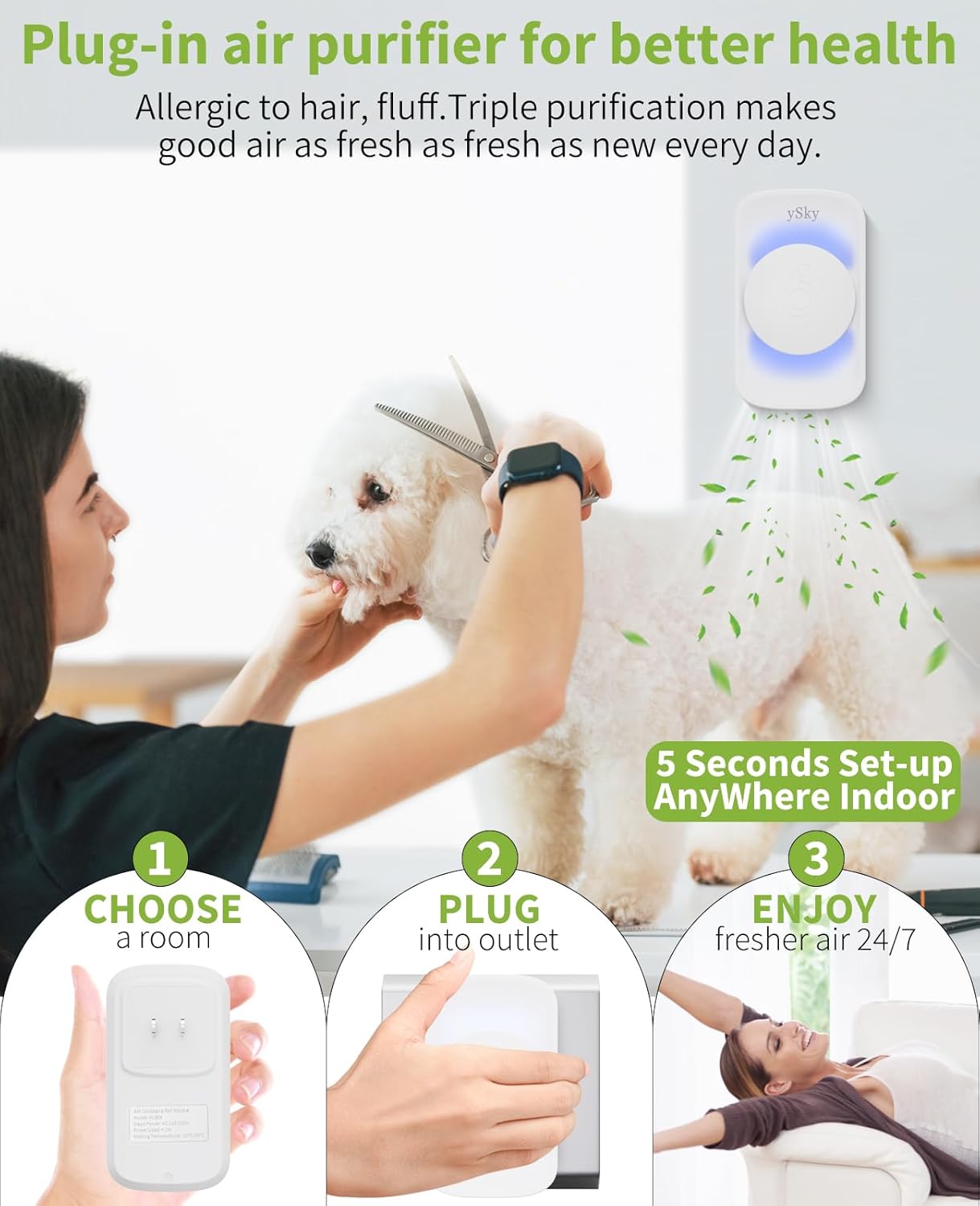 Plug In Air Purifier for Home (3 packs), Negative Ion Air purifier,Quiet Ionizers Air Freshener for home,Bathroom,Bedroom,Portable Air Purifiers for Odor,Pet smell,Mini Air ionizer.Fast and free delivery.