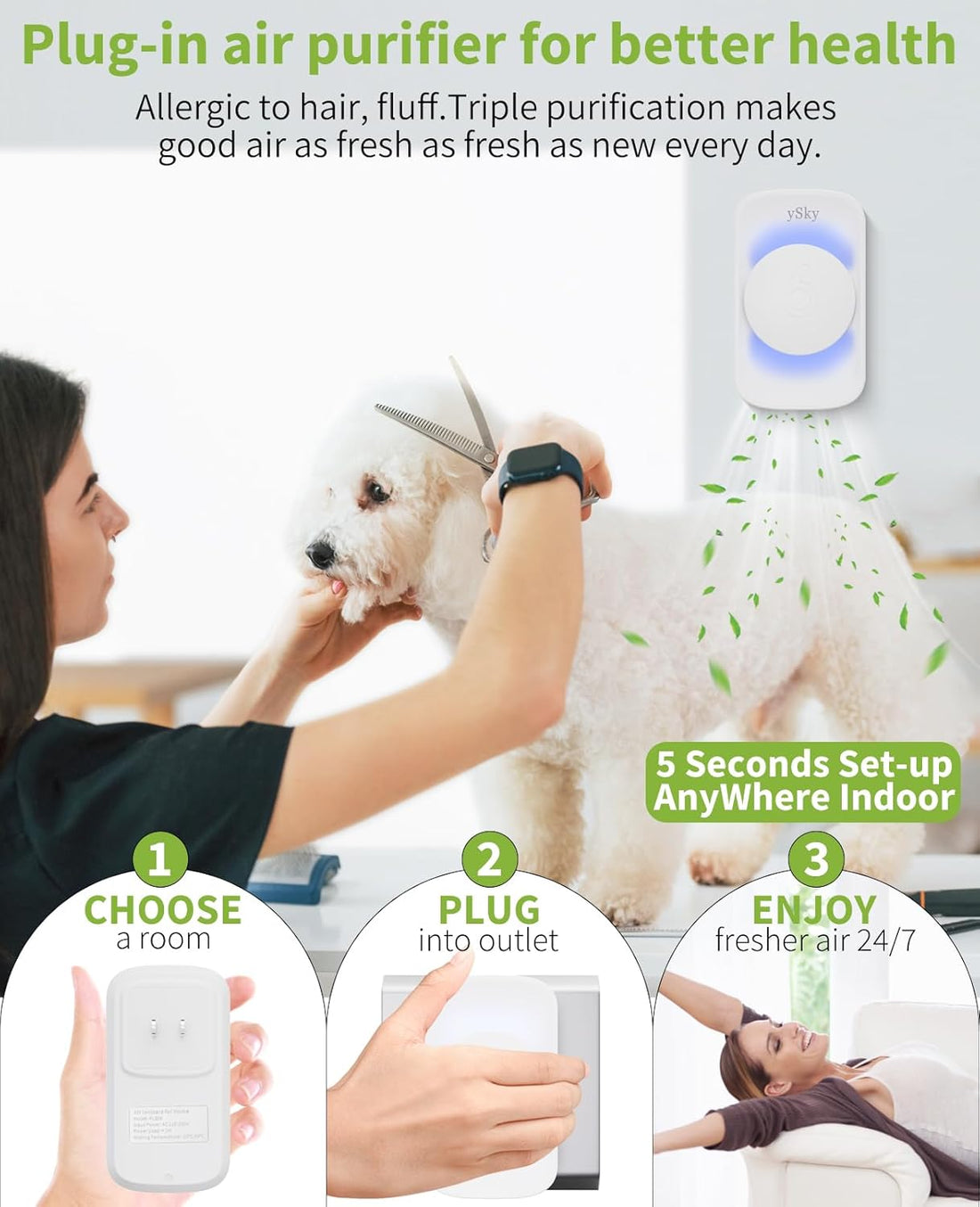 Plug In Air Purifier for Home (3 packs), Negative Ion Air purifier,Quiet Ionizers Air Freshener for home,Bathroom,Bedroom,Portable Air Purifiers for Odor,Pet smell,Mini Air ionizer.Fast and free delivery.