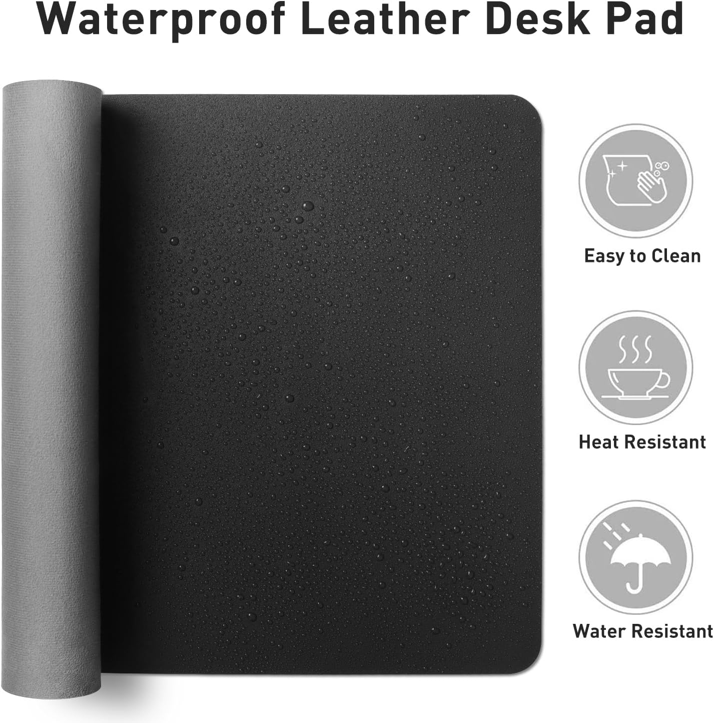 Aothia Leather Desk Pad Protector,Mouse Pad,Office Desk Mat, Non-Slip PU Leather Desk Blotter,Laptop Desk Pad,Waterproof Desk Writing Pad for Office and Home (Black,31.5" x 15.7"),free and fast delivery.