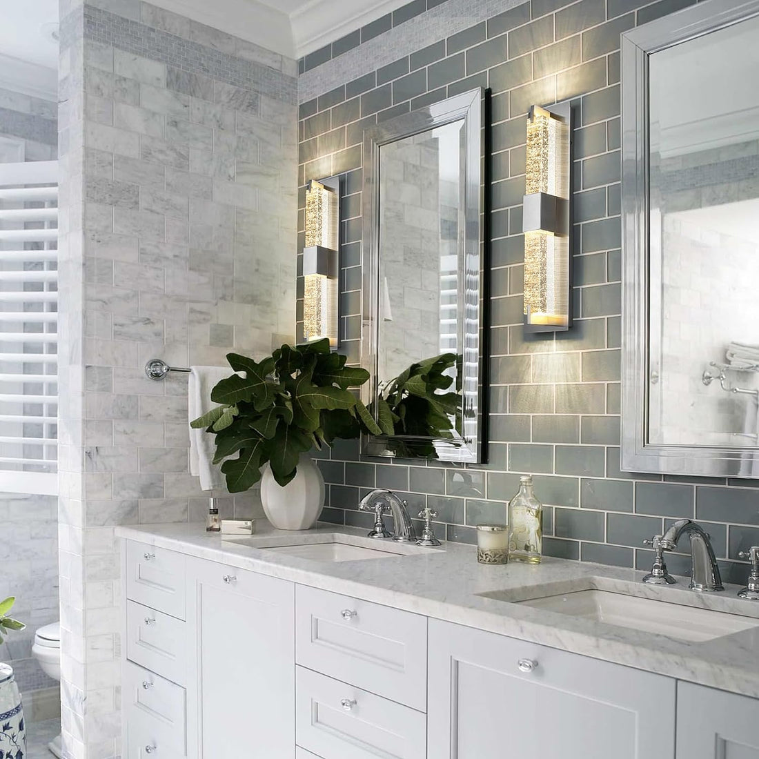 LED Wall Sconce Light: 19 Inch Modern Sconces Wall Lighting 3000K Dimmable Crystal Wall Lamps Indoor Bathroom Sconce Wall Mount Light Fixtures for Living Room/Bedroom/Hallway,Fast and free shipping.