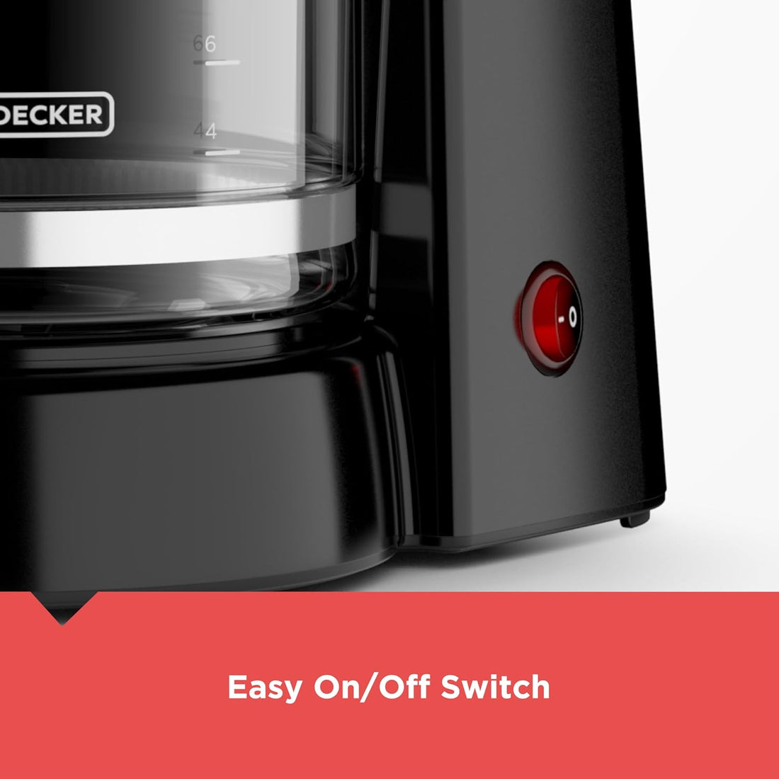 Black and Decker 12-Cup Coffee Maker with Easy On/Off Switch, Easy Pour, Non-Drip Carafe with Removable Filter Basket, Black