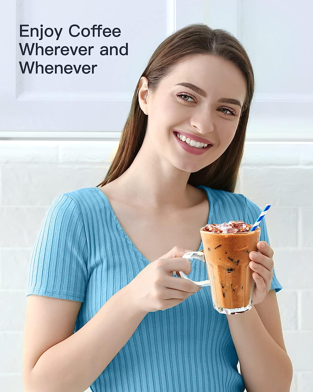 Cymak Iced Coffee Maker, Hot and Cold Coffee Maker Single Serve for K Cup and Ground, with Descaling Reminder and Self Cleaning, Iced Coffee Machine for Home, Office and RV