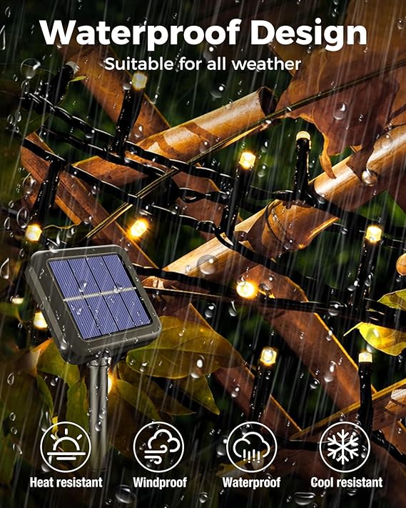 72Ft Solar String Lights Outdoor - 220 LED Solar Christmas Fairy Lights Outdoor, 8 Modes Solar Lights Outdoor Waterproof, Solar Tree Light for Party, Patio, Balcony, Garden Decor (Warm White), Free and fast delivery.