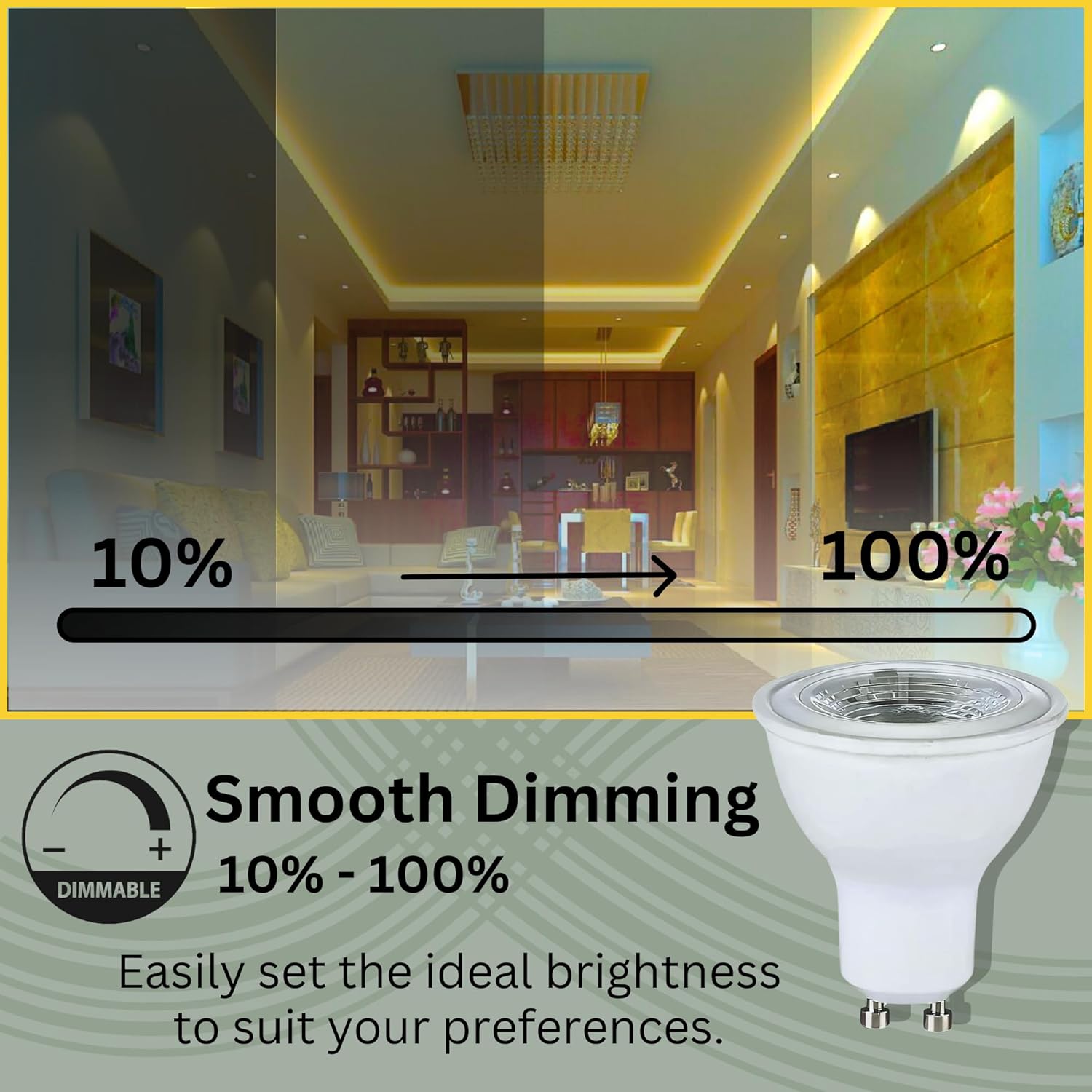 STRAK Gu10 Led Lamp 50w Equivalent, Cri80, Dimmable 4000k Natural White Led Light Bulb (6-Pack)