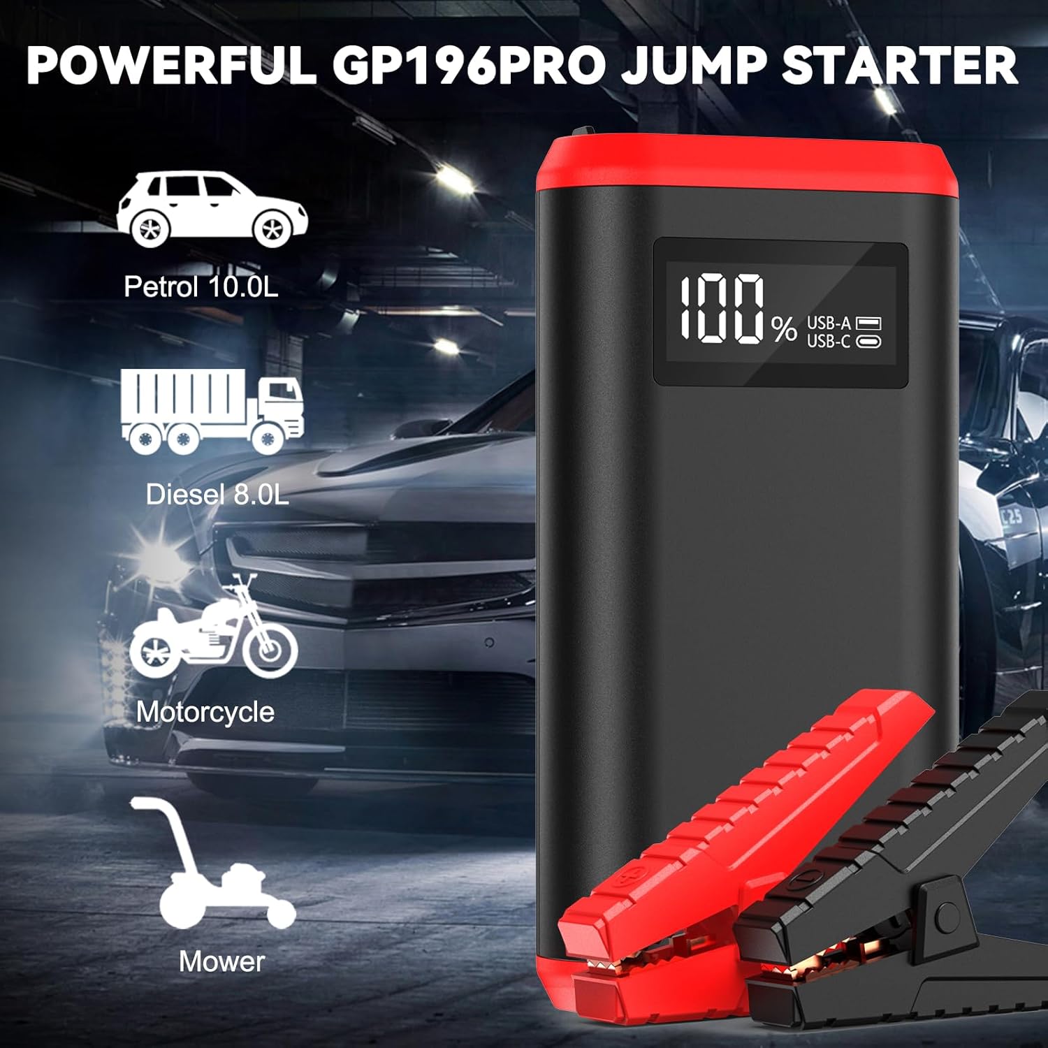 Car Battery Jump Starter, 3000A Battery Jumper Starter Portable for Up to 10L Gas or 8.0L Diesel Engines, 12V Jumper Box for Car Battery with LCD Display, 3 Modes Flashlight,free and fast delivery.
