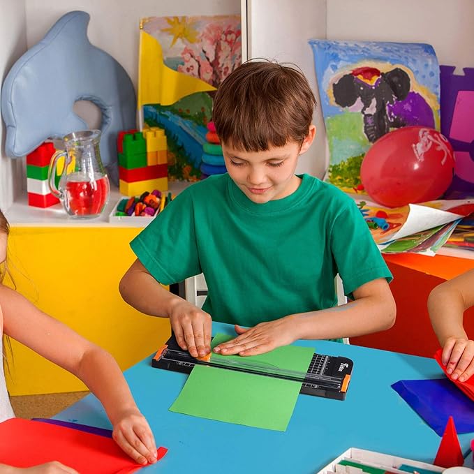 A4 Paper Cutter 12 Inch Titanium Paper Trimmer Scrapbooking Tool with Automatic Security Safeguard and Side Ruler for Craft Paper, Coupon, Label and Cardstock (Black),fast and free shipping.