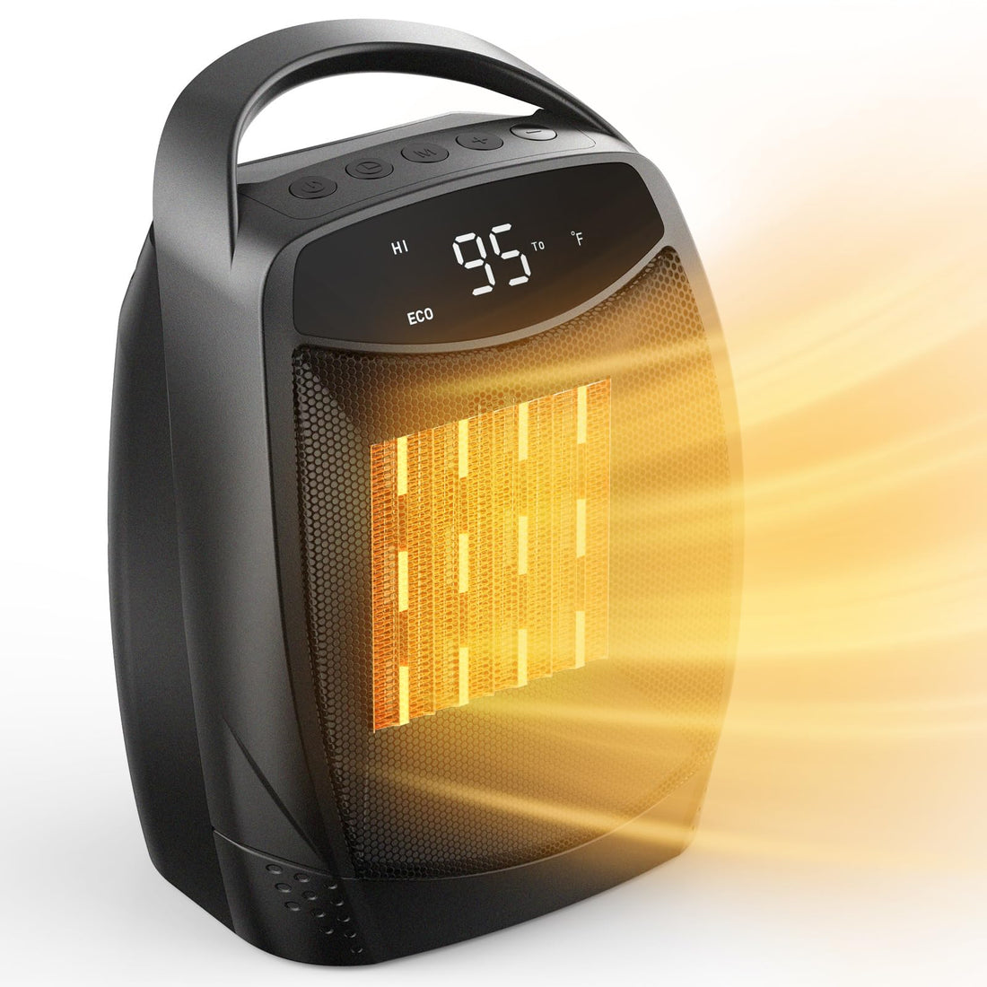 Portable Electric Space Heater with Thermostat, 1500W/750W Safe & Quiet Ceramic Heater Fan, Heat Up 200 sq. Ft for Office Room Desk Indoor Use