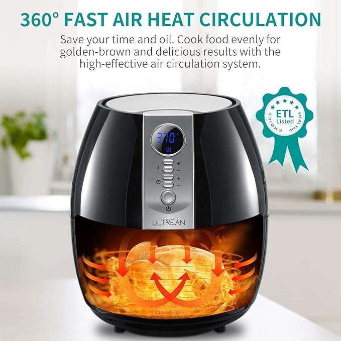 Air Fryer, 4.2 Quart (4 Liter) Electric Hot Air Fryers Oven Oilless Cooker with LCD Digital Screen and Nonstick Frying Pot, UL Certified,fast and free shipping.